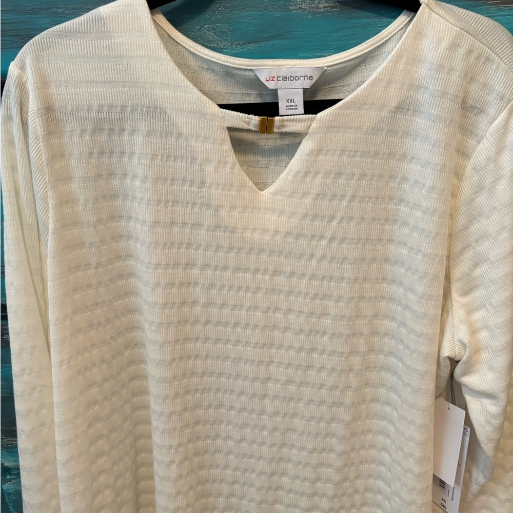 Liz Claiborne blouse casual shirt cream XXL